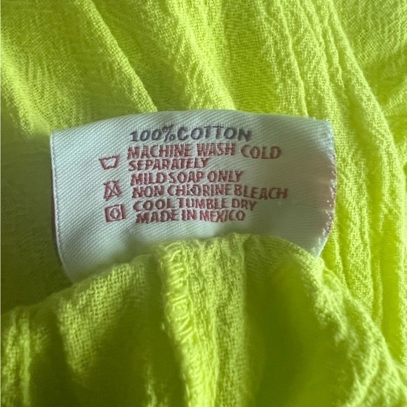 Cottonways Bright Yellow Pant Suit 1 (S/M) cotton gauze 2 piece light and cool - Picture 6 of 9